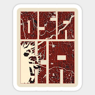 Osaka, Japan City Map Typography - Vector Sticker